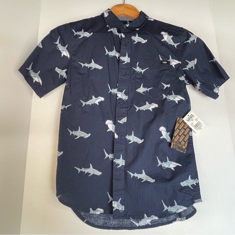 Vans Dark Blue Shark Pattern Shirt